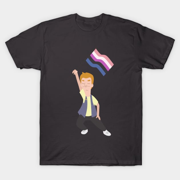 Jimmy Jr. x Gender Fluid Flag T-Shirt by gray-cat